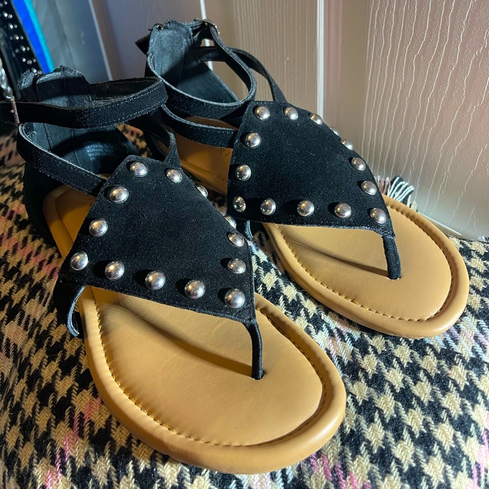 Black Sandals silver studs